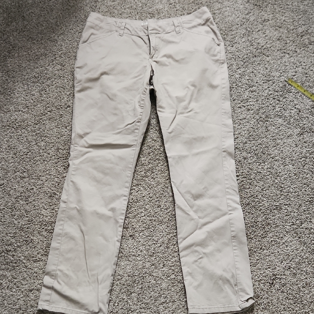 Lee Tan Trousers Straight Leg Cotton Blend